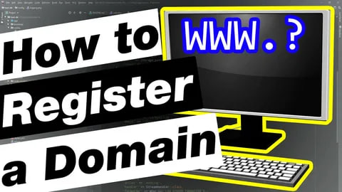 Domain registration process with best domain registrars highlighted.