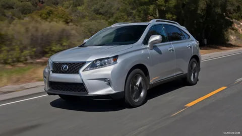 The Lexus RX 350 luxury SUV parked in a scenic setting, showcasing its design and features.